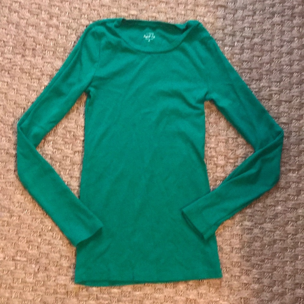 J Crew Green Long Sleeve Shirt
